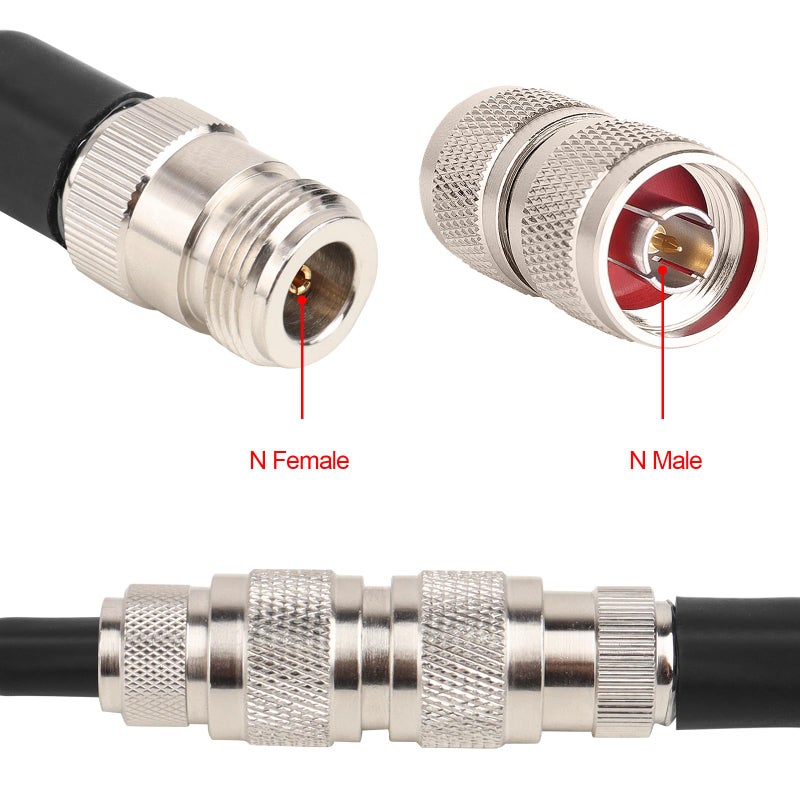 XRDS -RF N Male Connectors 2PCS - 50 Ohm N Type Male Connector Compatible with N Female Devices, Ideal for WiFi Antennas, Ham Radio, Coax Cable, and Wireless Communication - Image 4